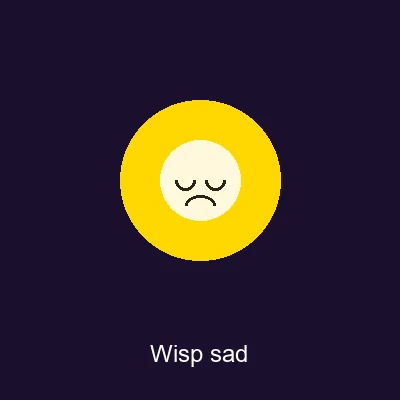 Wisp the will-o'-the-wisp twirling sadly after losing her lanterns